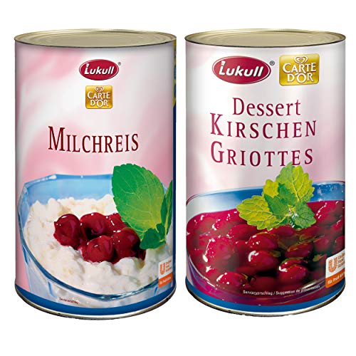 Lukull Notvorrat Lebensmittel - Milchreis und Kirschen (Großpackung und Konserven) von Lukull