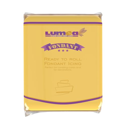 Lumea Rollfondant, 500g, für Torten & Kuchen, elastisch & reißfest, glutenfrei & laktosefrei, Vanillenote - Goldgelb Lumea Rollfondant, 500g, für Torten & Kuchen, elastisch & reißfest, glutenfrei & laktosefrei, Vanillenote - Goldgelb von Lumea