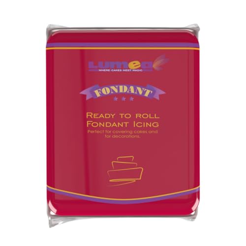 Lumea Rollfondant, 500g, für Torten & Kuchen, elastisch & reißfest, glutenfrei & laktosefrei, Vanillenote - Kirschrot Lumea Rollfondant, 500g, für Torten & Kuchen, elastisch & reißfest, glutenfrei & laktosefrei, Vanillenote - Kirschrot von Lumea