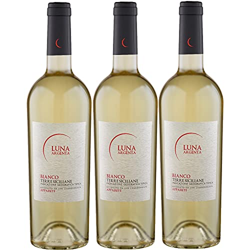 Luna Argenta Bianco Terre Siciliane IGT Weißwein Wein halbtrocken Italien I Versanel Paket (3 Flaschen) von Luna Argenta
