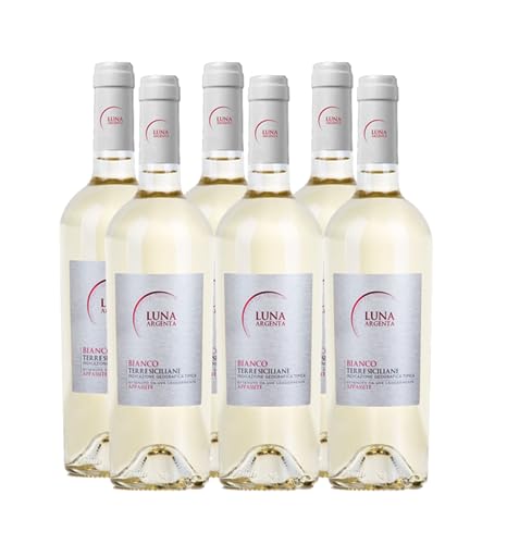 Luna Argenta Bianco – halbtrockener aromatischer Weißwein aus Sizilien (6 x 0,75l) von Luna Argenta