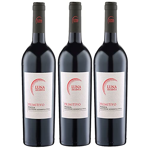 Luna Argenta Primitivo Puglia IGT Rotwein Wein halbtrocken Italien (3 Flaschen) von Luna Argenta