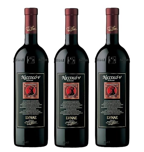 3x 0,75l - 2018er - Lunae - Niccoló V. - Riserva - Rosso - Colli di Luni D.O.P. - Ligurien - Italien - Rotwein trocken 3x 0,75l - 2018er - Lunae - Niccoló V. - Riserva - Rosso - Colli di Luni D.O.P. - Ligurien - Italien - Rotwein trocken von Lunae