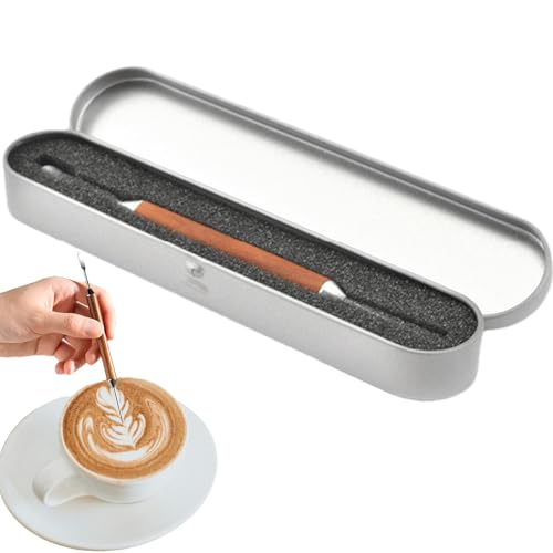Milch-Stift mit doppeltem Stift, Milchstift für Kaffee | Cappuccino -Stift-Nadeln aus Edelstahl mit Holzgriff zur Dekoration von Leinwänden Milch-Stift mit doppeltem Stift, Milchstift für Kaffee | Cappuccino -Stift-Nadeln aus Edelstahl mit Holzgriff zur Dekoration von Leinwänden von Lunaobrik