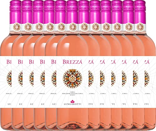 VINELLO 12er Weinpaket Rosé - Brezza Rosa 2022 - Lungarotti mit einem VINELLO.weinausgießer | 12 x 0,75 Liter von Lungarotti