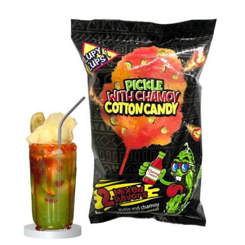 Lupy Lups! Zuckerwatte Pickel mit Chili Chamoy Familiengröße! - je 142 ml – Süßigkeiten für Strümpfe, Leckereien, Partygeschenke, Buffettisch und Pinata (1 Stück) von Lupy Lups!