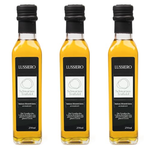 3er Pack Lussiero Trüffelöl Schwarze Trüffel Sommertrüffel Öl Natives Olivenöl Extra Virgin 250ml von Lussiero