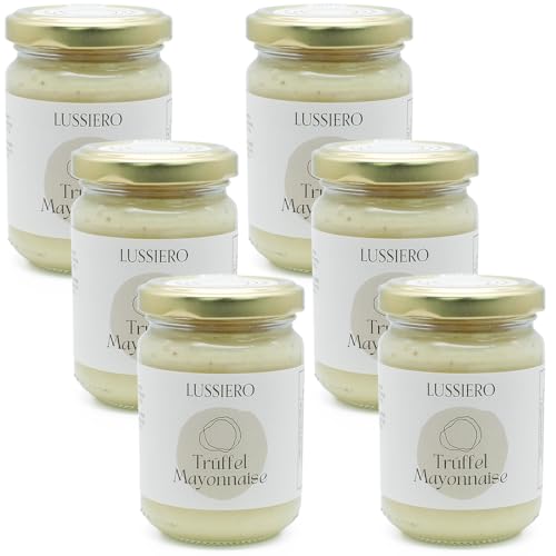 6er Pack Lussiero Premium Trüffelmayonnaise mit echtem schwarzen Trüffel Gourmet Trüffelmayonnaise ideal für Pommes, Burger, Sandwiches und Feinschmecker, Glutenfrei, 120g 6er Pack Lussiero Premium Trüffelmayonnaise mit echtem schwarzen Trüffel Gourmet Trüffelmayonnaise ideal für Pommes, Burger, Sandwiches und Feinschmecker, Glutenfrei, 120g von Lussiero