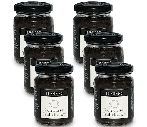 6er Pack Lussiero Trüffel Sauce Schwarze Sommertrüffel Salsa Tartufata Tapenade Tuber Aestivum 80g von Lussiero