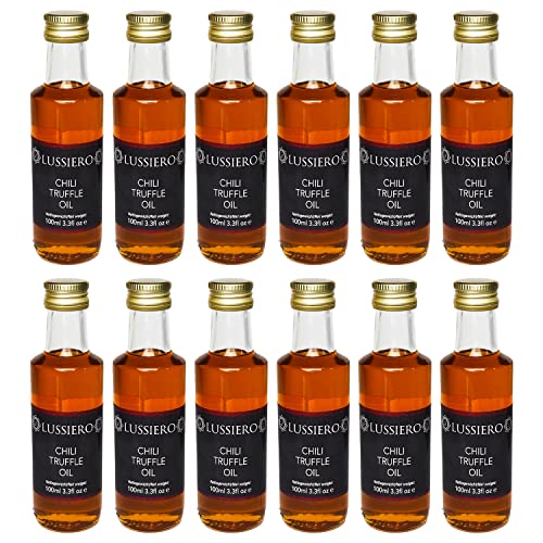 Lussiero Chili Trüffel Öl weisses Trüffelaroma mit feuriger Chili Note in Extra Virginem Olivenöl 100ml 12er Pack von Lussiero