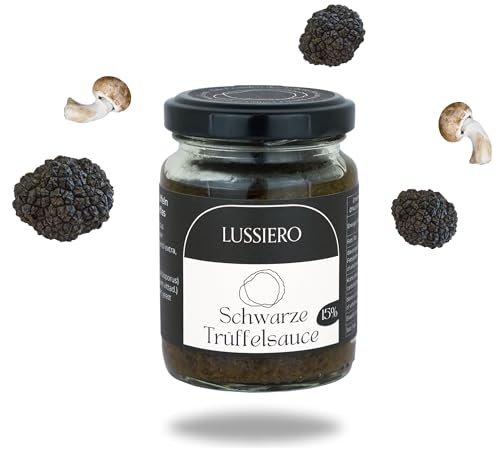 Lussiero Premium Trüffel Sauce mit 15% echtem Schwarzem Sommertrüffel Salsa Tartufata Royal Tapenade 80g von Lussiero