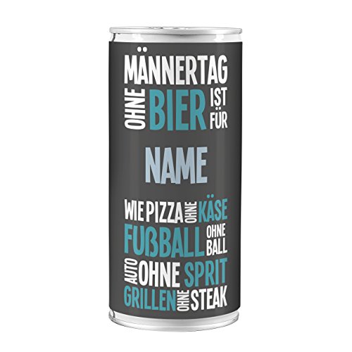 Lustapotheke® 1 l Bierdose Premium Lager - Männertag ohne Bier ist wie - mit Aufdruck Ihres Wunschnamens von Lustapotheke