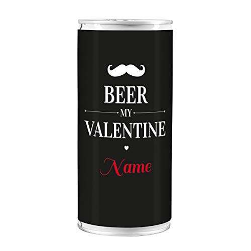 Lustapotheke® 1 l Bierdose Premium Lager - Beer my Valentine - mit Namensaufdruck - das Biergeschenk zum Valentinstag von Lustapotheke
