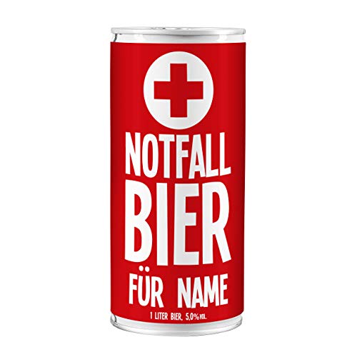 Lustapotheke® Personalisierte Bierdose zum Geburtstag - Notfallbier - mit Namen des Geburtstagskindes ein super Männergeschenk von Lustapotheke