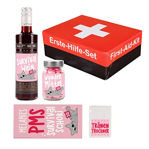 Lustapotheke® Scherzgeschenk für Frauen Notfallbox bei PMS in Erste-Hilfe-Box/mit Wunschname von Lustapotheke