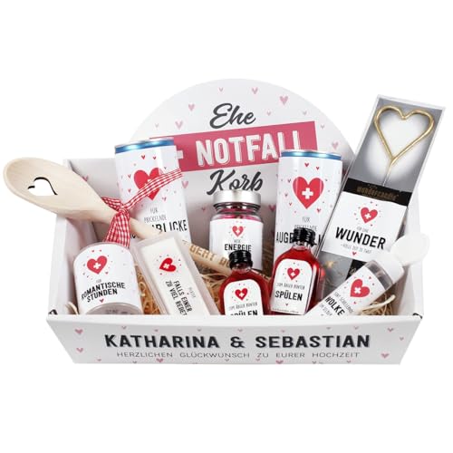 Lustiges Hochzeitsgeschenk -Ehe Notfall Korb- mit 2 Zeilen Wunschtext bedruckt mehrfarbig Lustiges Hochzeitsgeschenk -Ehe Notfall Korb- mit 2 Zeilen Wunschtext bedruckt mehrfarbig von Lustapotheke