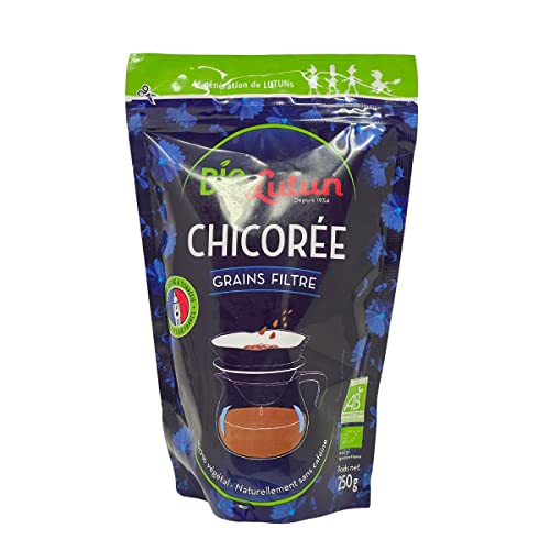 LUTUN Bio Chicorée Körner geröstet - Bio Filterkaffee-Ersatz aus Zichorie koffeinfrei 250 Gramm - Original aus Frankreich LUTUN Bio Chicorée Körner geröstet - Bio Filterkaffee-Ersatz aus Zichorie koffeinfrei 250 Gramm - Original aus Frankreich von Lutun