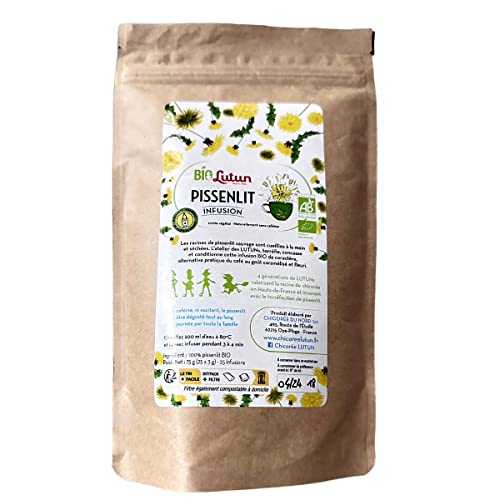 LUTUN Bio Pissenlit Infusion - BIO Löwenzahn Aufguss koffeinfreier Kaffee-Ersatz 25 Beutel LUTUN Bio Pissenlit Infusion - BIO Löwenzahn Aufguss koffeinfreier Kaffee-Ersatz 25 Beutel von Lutun