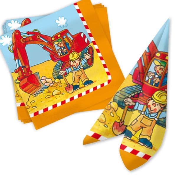 Servietten für Baustelle Kindergeburtstag, 20 Stück Papierservietten von Lutz Mauder