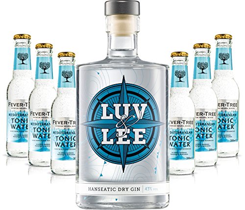 Luv & Lee Hanseatic Dry Gin Tonic Set - Luv & Lee Gin 0,5l (43% Vol) + 6x Fever Tree Mediterranean Tonic Water 200ml inkl. Pfand MEHRWEG von Luv & Lee-Luv & Lee