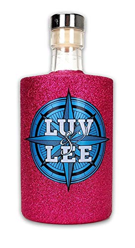 Luv & Lee Hanseatic Dry Gin aus Hamburg 0,5l (43% Vol) - Bling Bling Glitzerflasche in hot pink von Luv & Lee-Luv & Lee