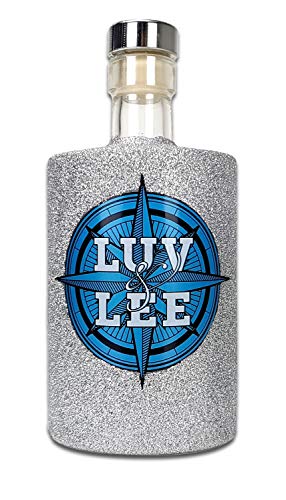 Luv & Lee Hanseatic Dry Gin aus Hamburg 0,5l (43% Vol) - Bling Bling Glitzerflasche in silber von Luv & Lee-Luv & Lee