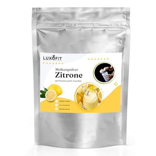 Zitrone Molkepulver Luxofit mit L-Carnitin Protein angereichert Wellnessdrink Aspartamfrei Molke (Zitrone, 1 kg) von Luxofit Deutschland