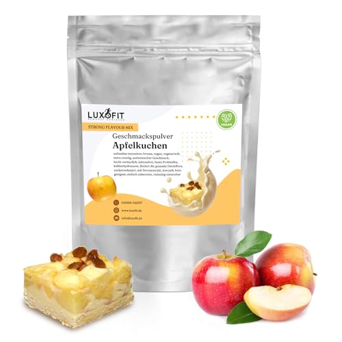 luxofit Geschmackspulver Strong Flavour Mix 300g Getränkearoma Pulver Geschmacksintensive Backzutat Natürlich und Zuckerfreies Pulver, Veganer Geschmacksverstärker (Apfelkuchen) von luxofit