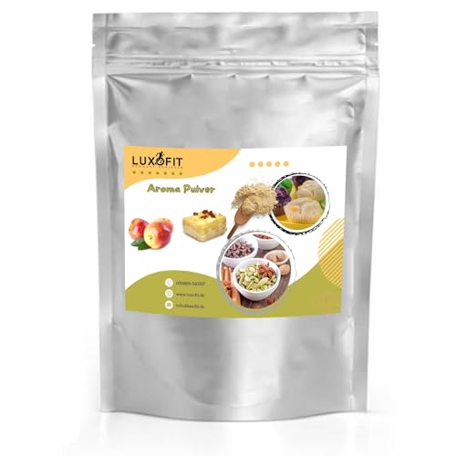 Luxofit Apfelkuchen Aroma Pulver, cremig, fruchtig, Vegan, Allergenfrei, Wasserlöslich, Intensive Geschmacksergebnisse, geeignet für Aromatisierung von Lebensmitteln, Made in Germany (1 Kg) von luxofit