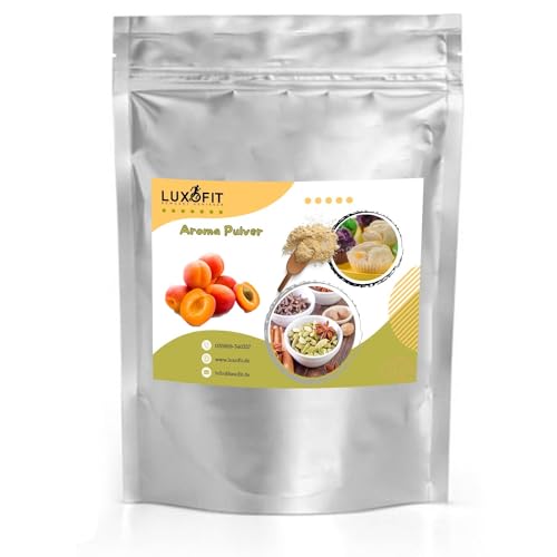 Luxofit Aprikose Aroma Pulver, cremig, fruchtig, Vegan, Allergenfrei, Wasserlöslich, Intensive Geschmacksergebnisse, geeignet für Aromatisierung von Lebensmitteln, Made in Germany (50 g) von luxofit