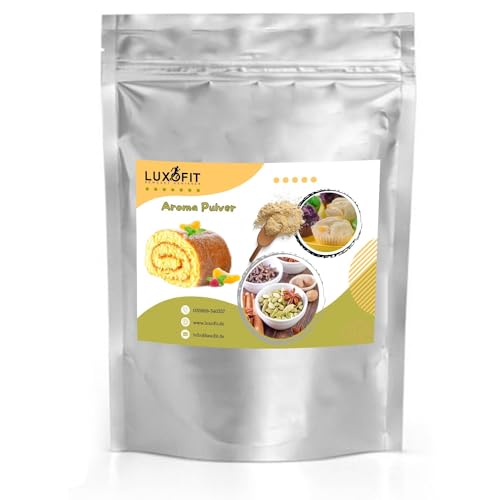 Luxofit Biskuitkuchen Aroma Pulver, Aromatisierung von Lebensmitteln und Getränken, Vegetarisch und Vegan, fruchtig und cremig, GMO-freie, Wasserlöslich (1 Kg), Braun von luxofit