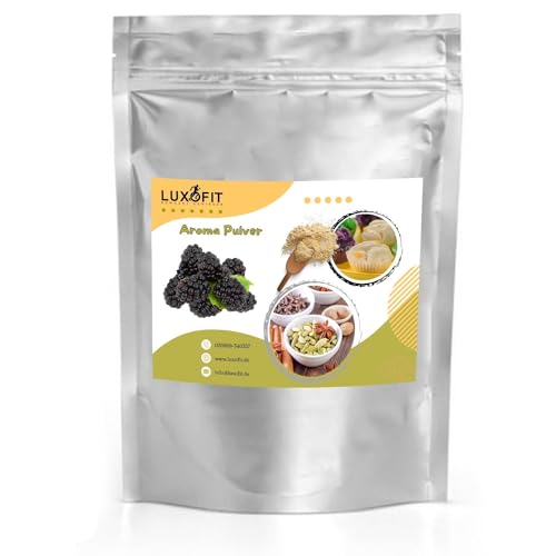 luxofit Brombeere Aroma Pulver cremig und fruchtige Aromen zur Verfeinerung für Lebensmittel und Getränke Vegan und Vegetarisch GMO-Frei geeignet für Gastronomie und die private Küche 500 g Blau von luxofit