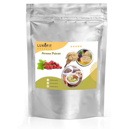 luxofit Erdbeere Aroma Pulver Pulveraromen für Gastronomie und private Küche GMO-Frei Vegetarisch und Vegan cremige und fruchtige Pulveraromen Made in Germany (50 g) von luxofit