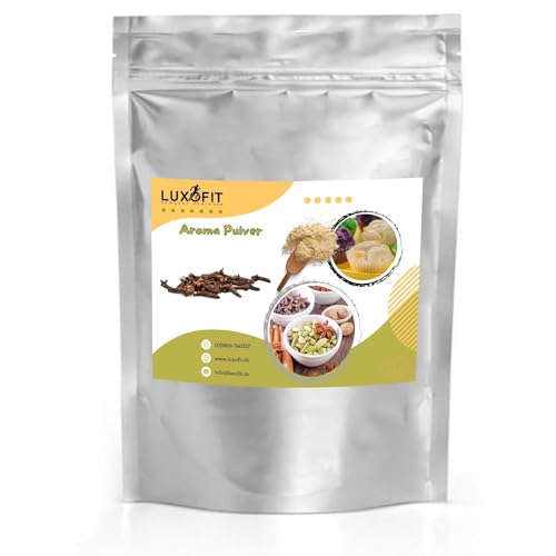 Luxofit Gewürznelke Aroma Pulver, Geschmacksaromen zur Verfeinerung von Getränken und Lebensmitteln, GMO-Frei, fruchtige und cremige Pulveraromen, Made in Germany, Vegetarisch und Vegan (200 g) von luxofit