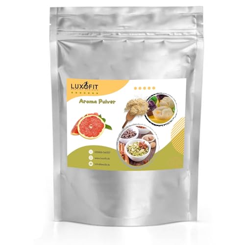 luxofit GRAPEFRUIT AROMA PULVER INTENSIVER GESCHMACK GEEIGNET ZUR GESCHMACKSVERFEINERUNG FÜR LEBENSMITTEL UND GETRÄNKE VEGETARISCH UND VEGAN GMO-FREI MADE IN GERMANY (1 KG) von luxofit