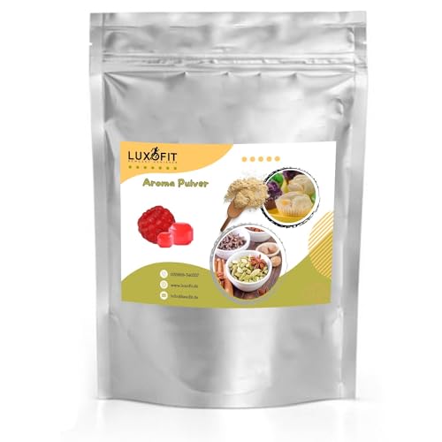 Luxofit Himbeer Bonbon Aroma Pulver, Geschmacksverstärker für Lebensmittel und Getränke, GMO-Frei, Fruchtige und Cremige Aromen, Made in Germany, Vegetarisch und Vegan (200 g) von luxofit