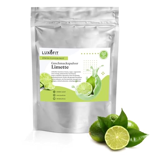 Luxofit STRONG FLAVOUR FRUIT Kalorienarmes Geschmackspulver vielseitig einsetzbar für Lebensmittel, Natürliches undZuckerfreies Geschmackspulver, Made In Germany (Limette) von luxofit