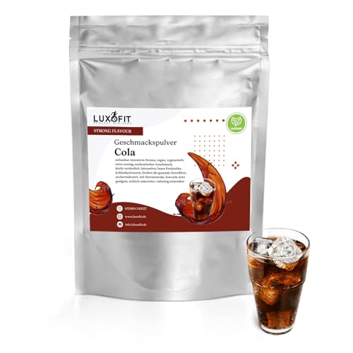Luxofit STRONG FLAVOUR Kalorienarmes Geschmackspulver vielseitig einsetzbar für Lebensmittel Geschmackspulver Strong Flavour / 300 Gramm, Vielseitig einsetzbares Getränkearoma Pulver (Cola) von luxofit
