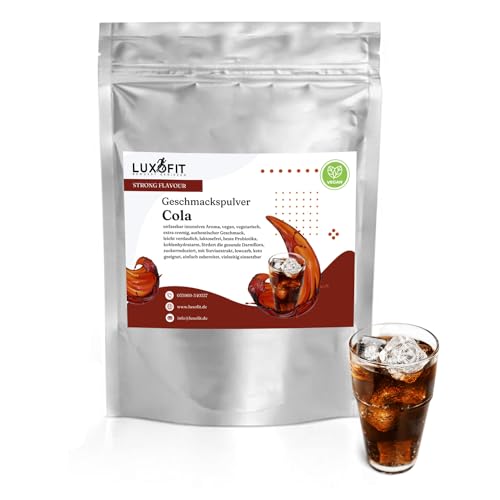 Luxofit STRONG FLAVOUR Kalorienarmes Geschmackspulver vielseitig einsetzbar für Lebensmittel Geschmackspulver Strong Flavour / 300 Gramm, Vielseitig einsetzbares Getränkearoma Pulver (Cola) von Luxofit