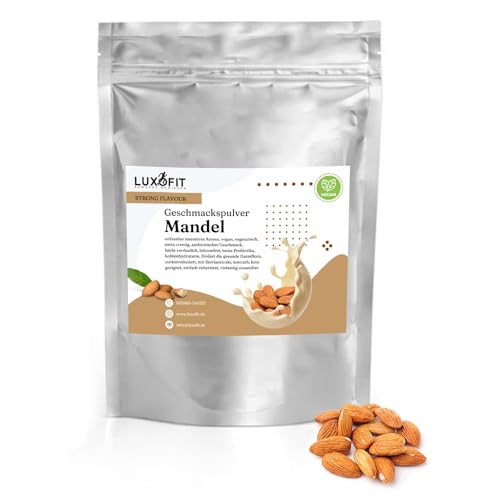Luxofit STRONG FLAVOUR Kalorienarmes Geschmackspulver vielseitig einsetzbar für Lebensmittel Geschmackspulver Strong Flavour / 300 Gramm, Vielseitig einsetzbares Getränkearoma Pulver (Mandel) von luxofit