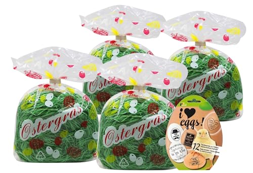 Luxtor 4er Pack Ostergras gr??n 4 x 30g Osterdekoration, Ostern Gras + Banderole I Love Eggs 12 Sleeves in 8 Motiven Luxtor 4er Pack Ostergras gr??n 4 x 30g Osterdekoration, Ostern Gras + Banderole I Love Eggs 12 Sleeves in 8 Motiven von Luxtor