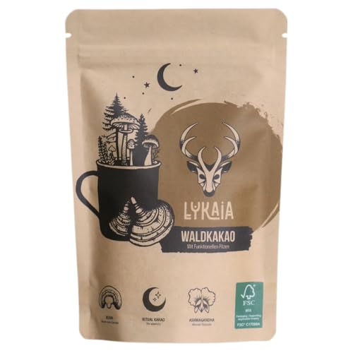 LYKAIA Waldkakao 200 g - dein Mushroom Kakao mit Reishi Extrakt und Ashwagandha, Ritual Kakao für abends mit Bio Kakaopulver und funktionellen Pilzen LYKAIA Waldkakao 200 g - dein Mushroom Kakao mit Reishi Extrakt und Ashwagandha, Ritual Kakao für abends mit Bio Kakaopulver und funktionellen Pilzen von Lykaia