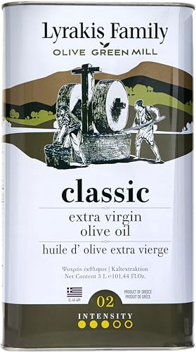Lyrakis Family Olivenöl 3L – Griechisches Natives Olivenöl Extra, Premium Erste Kaltpressung, Reich an Polyphenolen, Handgepflückte Oliven, Neue Ernte, Frischer Saft aus Kreta – Seit 1975 Lyrakis Family Olivenöl 3L – Griechisches Natives Olivenöl Extra, Premium Erste Kaltpressung, Reich an Polyphenolen, Handgepflückte Oliven, Neue Ernte, Frischer Saft aus Kreta – Seit 1975 von Lyrakis Family
