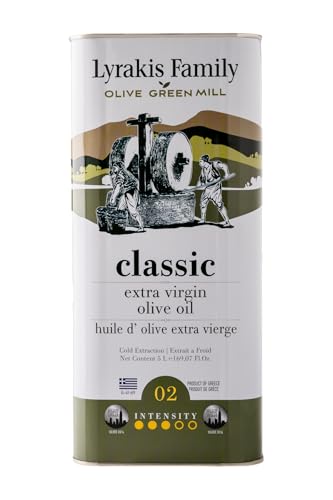 Lyrakis Family Olivenöl 5 Liter – Griechisches Natives Olivenöl Extra,Premium Erste Kaltpressung, Reich an Polyphenolen, Handgepflückte Oliven, Neue Ernte, Frischer Saft aus Kreta – Seit 1975 von Lyrakis Family