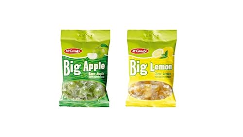 M'Candy Big Apfel Sour Apple + Lemon Bonbons mit Brause Kern 4 x 150g von M'Candy