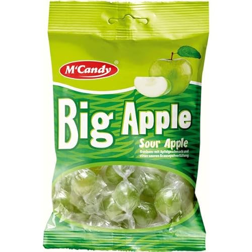 M'Candy Big Apfel Sour Apple Bonbons mit Brause Kern 150g von M'Candy
