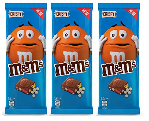 3x M&M's Crispy Tafel Milchschokolade Candy Bar gefüllt mit köstlichen M&M'S Mini und knusprigem Reis 150g von M&M'S