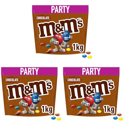 M&M'S Chocolate Großpackung Schokolade, Ramadan Geschenke, Schokolinsen, Party-Mix (1 x 1kg) (Packung mit 3) von M&M'S