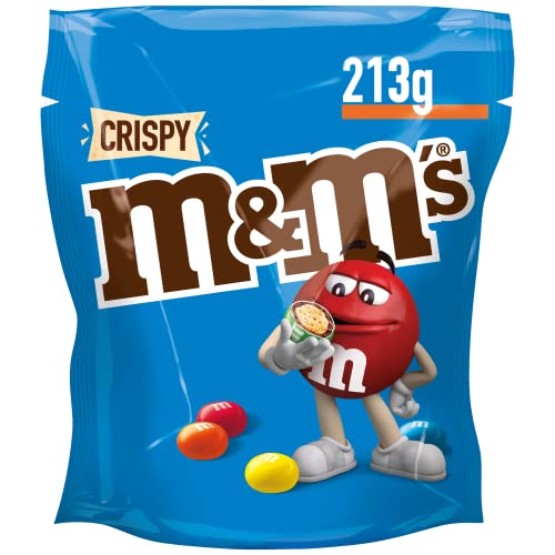 M&M'S Crispy, Schokolinsen mit Knusperkern, Schokolade, 1 Packung (1 x 213g) von M&M'S