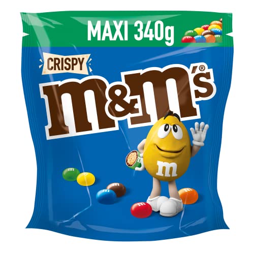 M&M'S Crispy, Schokolinsen mit Knusperkern, Schokolade, 1 Packung (1 x 340g) von M&M'S